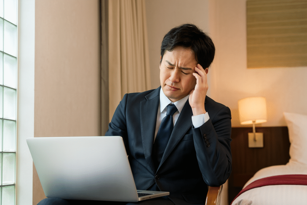 ホテル業界の従事者が仕事で悩むシーン