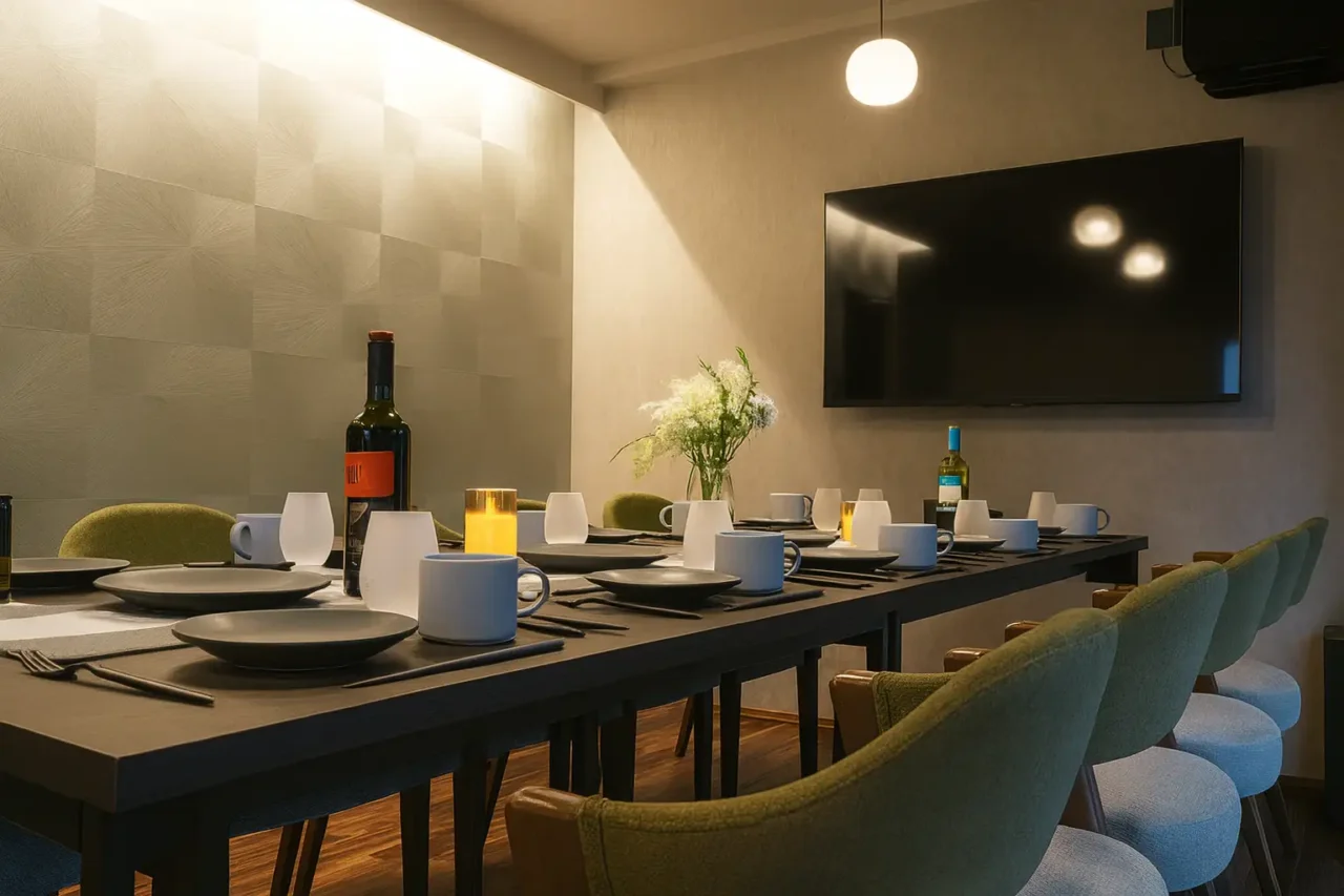 和の雰囲気とモダンデザインが融合したリビング