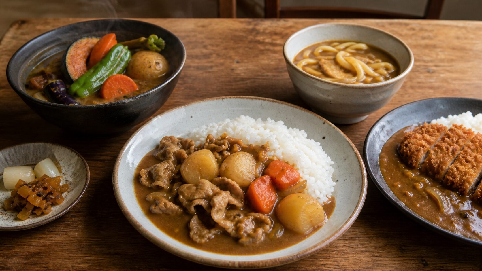 日本のカレーはなぜ地域や家庭で違うのでしょうか。インド・タイカレーとの違い、日本式カレーの種類、ご当地カレー、レトルトの歴史、カレー粉が多くの料理に使われる理由まで比較します。