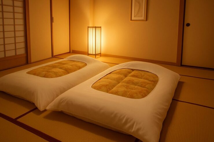 日本の寝具の歴史と布団文化をわかりやすく解説。旅館にベッドがない理由や畳と布団の快適性、海外との睡眠文化の違いまで丁寧に紹介します。