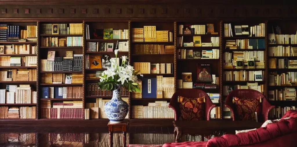 来年100周年を迎える「蓼科 親湯温泉」の蔵書ラウンジ