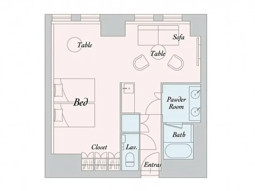 プレミアムスイート間取り図(56.16m²)