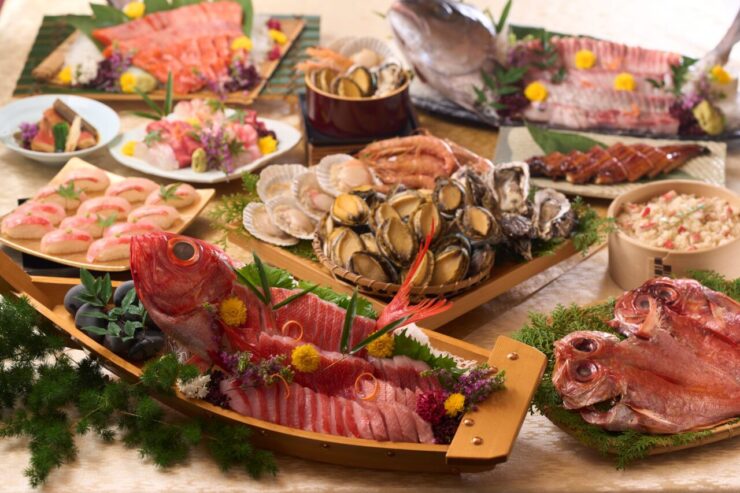 金目鯛づくしとあわびの海鮮バイキング