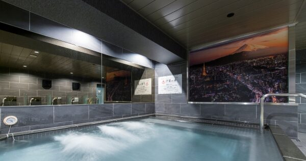 人工温泉には、麦飯石から製造される入浴剤（ヘルストン：医薬部外品）を使用しており、40種類以上のミネラルを含み、温浴効果を高め、発汗・血行・新陳代謝を促進、健康増進に効果があります。