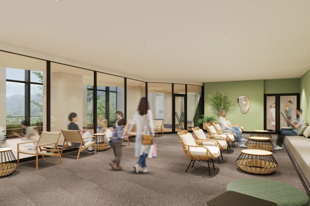 わんちゃんと一緒にゆったり過ごせるわんわんラウンジのイメージ