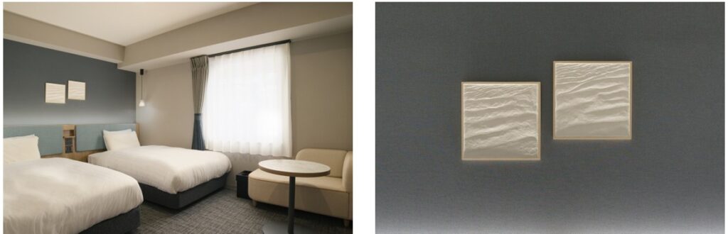 サステナブル素材を活用したアート作品「札幌の雪」を設置するツインスタンダード