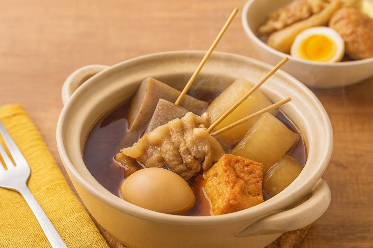 海外では再現が難しいおでんの美味しさ。大根が驚くほど柔らかくなる理由、だしが染み込む温度帯、練り物の旨味など、日本の煮込み技術を詳しく解説します。