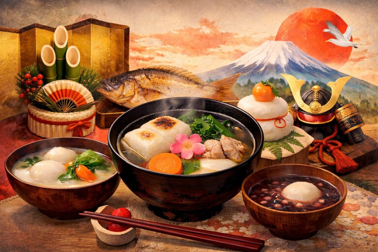 お雑煮は地域や家庭で大きく姿が変わる正月料理です。餅の形、出汁、具材の違いから信仰や歴史が浮かび上がる日本文化の深層を、わかりやすく解説します。