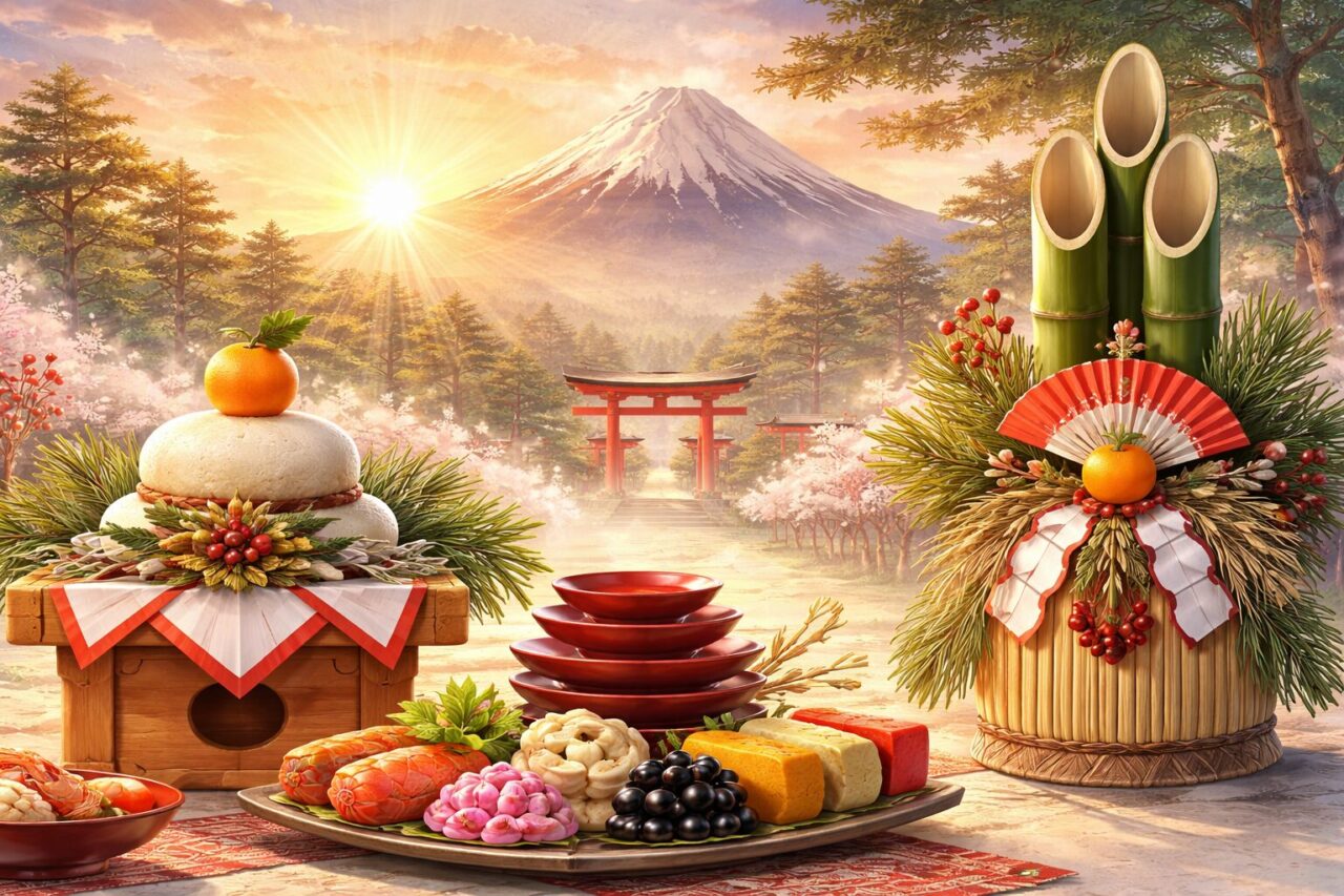 日本の正月文化はどこから生まれたのか。弥生時代の年神信仰、雑煮と餅の由来、初詣が寺社行事になった理由まで、起源から現代までの歴史をわかりやすく解説します。