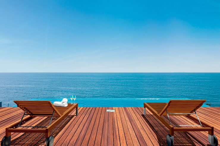 海を目の前に望むヴィラ