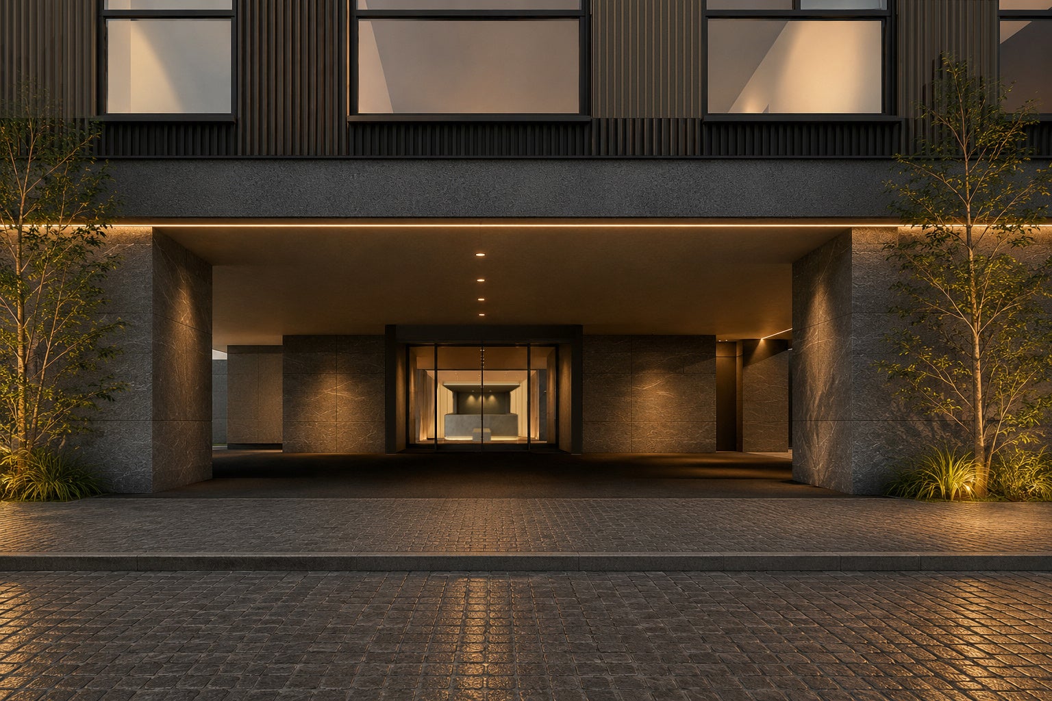 HOTEL KAMAKURAYU 鎌倉 夜のエントランス外観